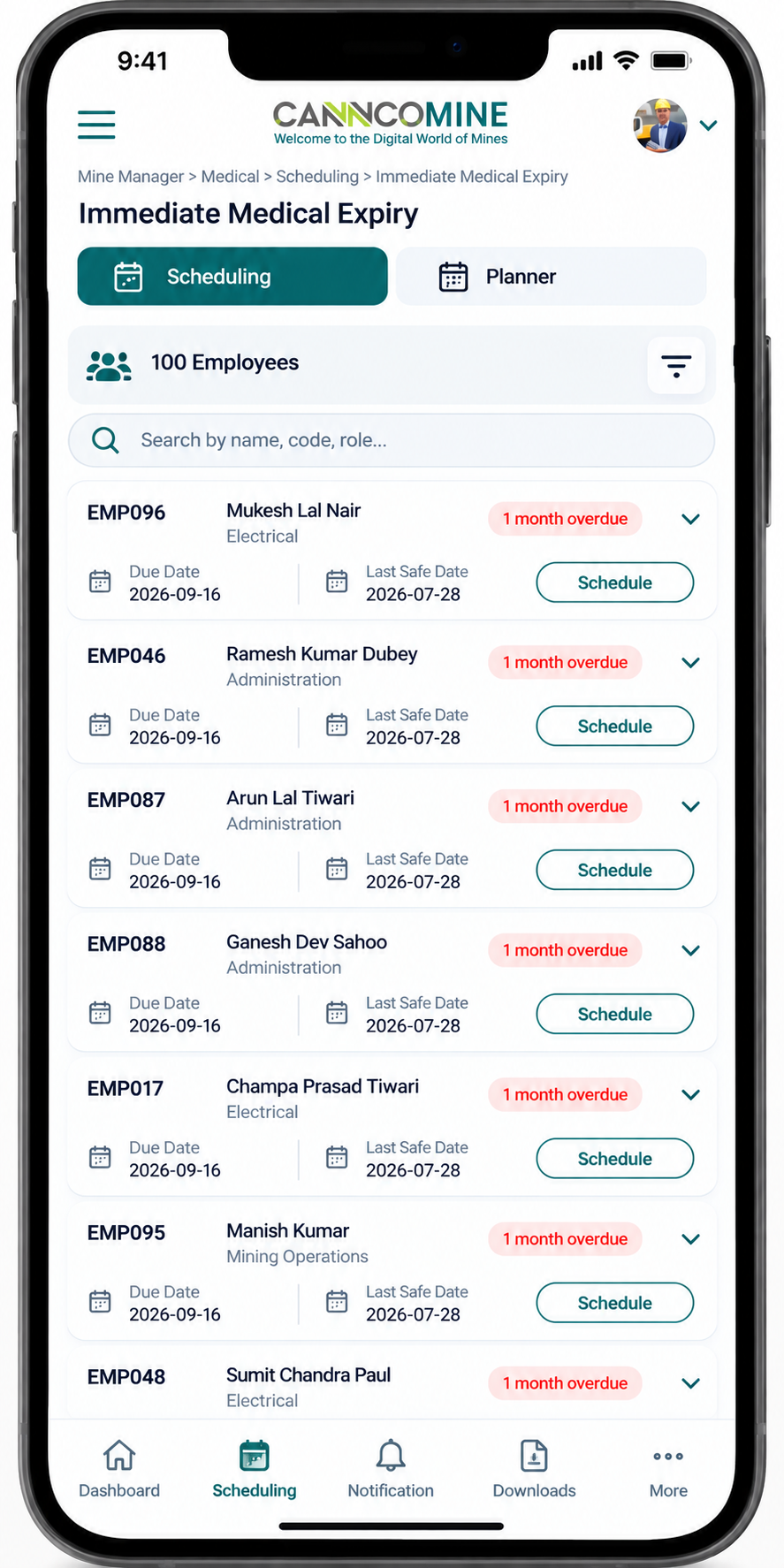 MinePulse phone view